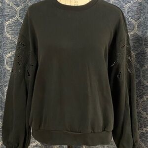 GAP Black Sweatshirt with cut-out design eyelet sleeves